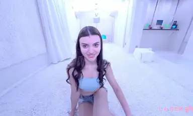 Super Cute 18 Yo Teen Brunette with Pink Ankle Socks