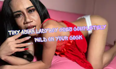 Trans: Winziger asiatischer Ladyboy wird völlig wild auf deinem Schwanz – Passthrough