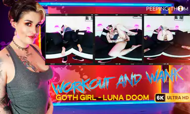 Goth-Girl Workout und Wichsen