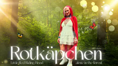 Rotkäppchen allein im Wald