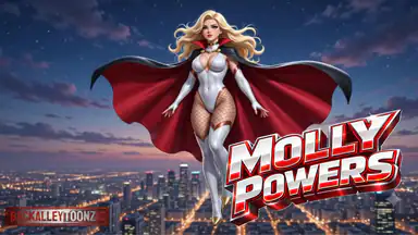 Mollige große-Pobacke blonde Superheldin Molly