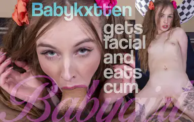 Gets Facial and Eats Cum