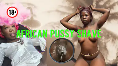 Flexible afrikanische Ebony zeigt ihre Muschi und rasiert ihren Busch gratis